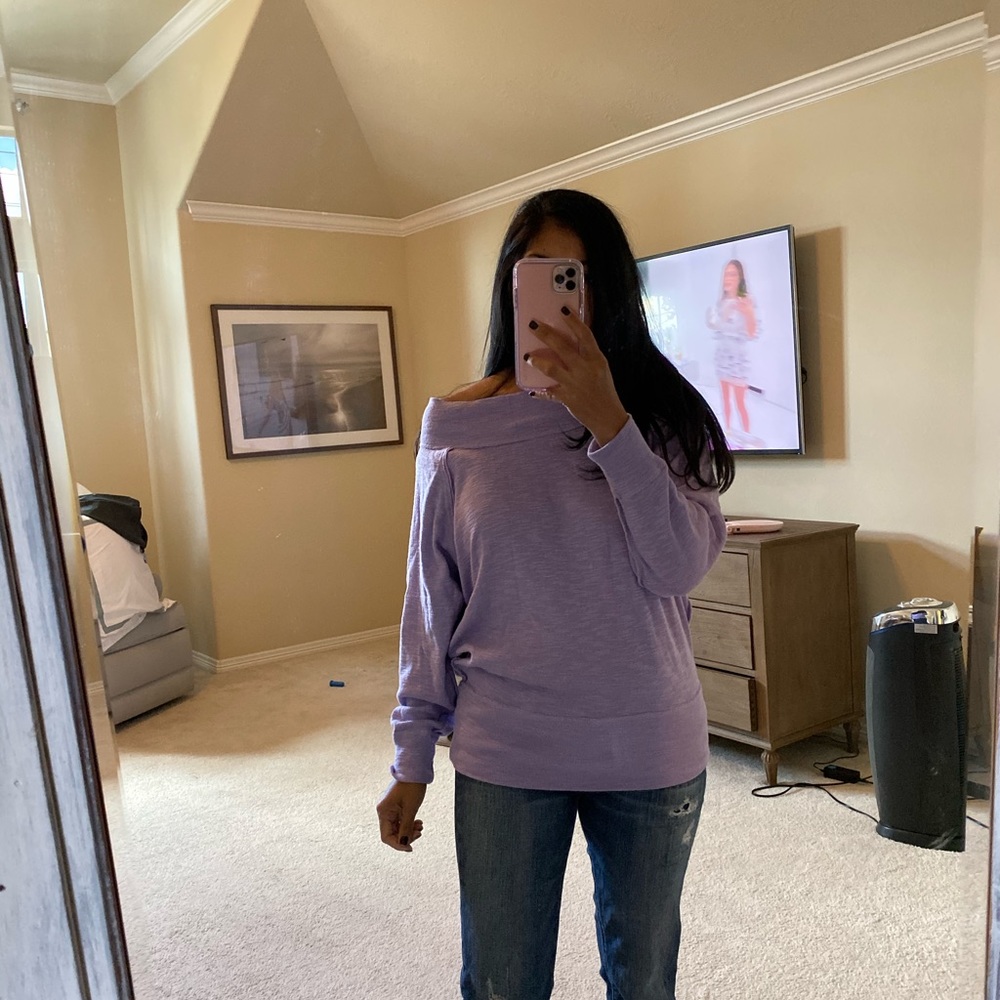 Lilac off the shoulder shirt